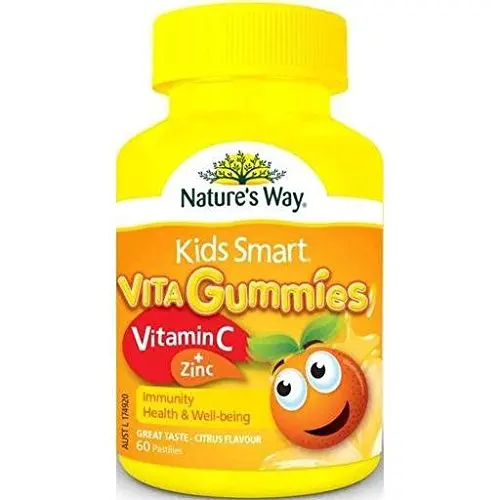 Природа's Way Kids Smart Vita Gummies Витамин С + Цинк 60 для иммунной поддержки здоровья