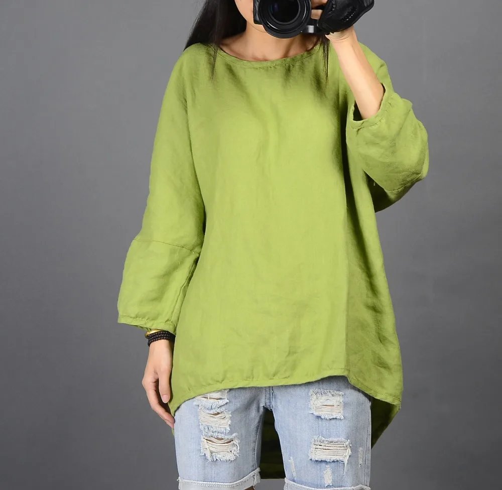 women's linen shirts & blouses