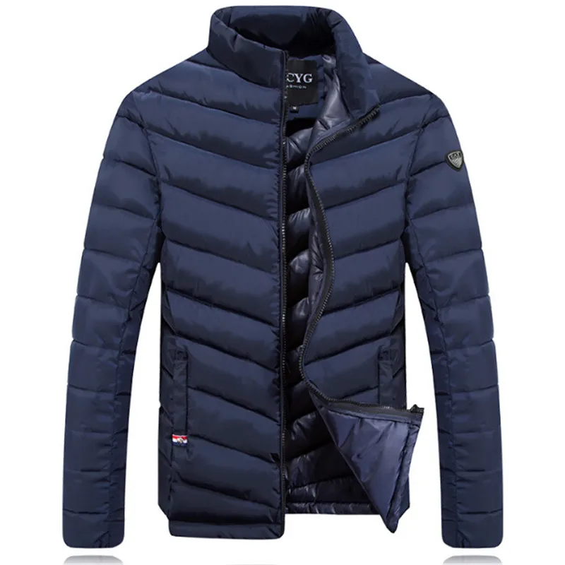 

2017 new men's cotton padded jacket Mens warm winter hot down version of a thick coat collar