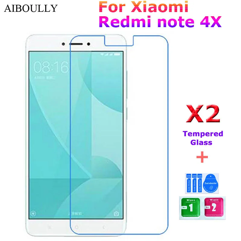 2 шт./лот для Xiaomi Redmi Note 4X Tempered Glass 9 H защитная пленка взрывозащищенного Screen Protector 4 x |