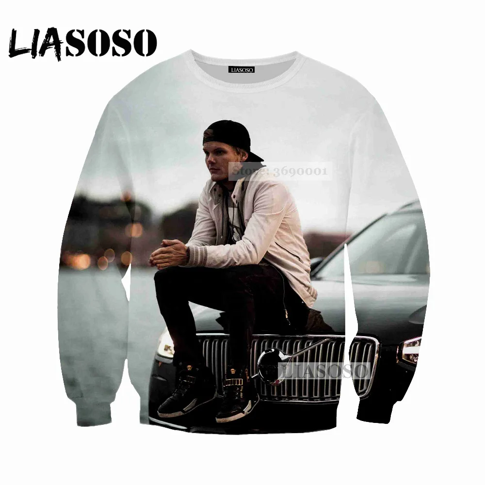 LIASOSO новая Толстовка Harajuku толстовки с 3d принтом в Швеции диджей авичи Tim Bergling мужские и женские повседневные пуловеры с длинным рукавом X0336