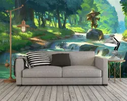 Beibehang пользовательские обои ручной работы психоделический лес абстрактная живопись маслом Гостиная ТВ фон мультфильм детская комната