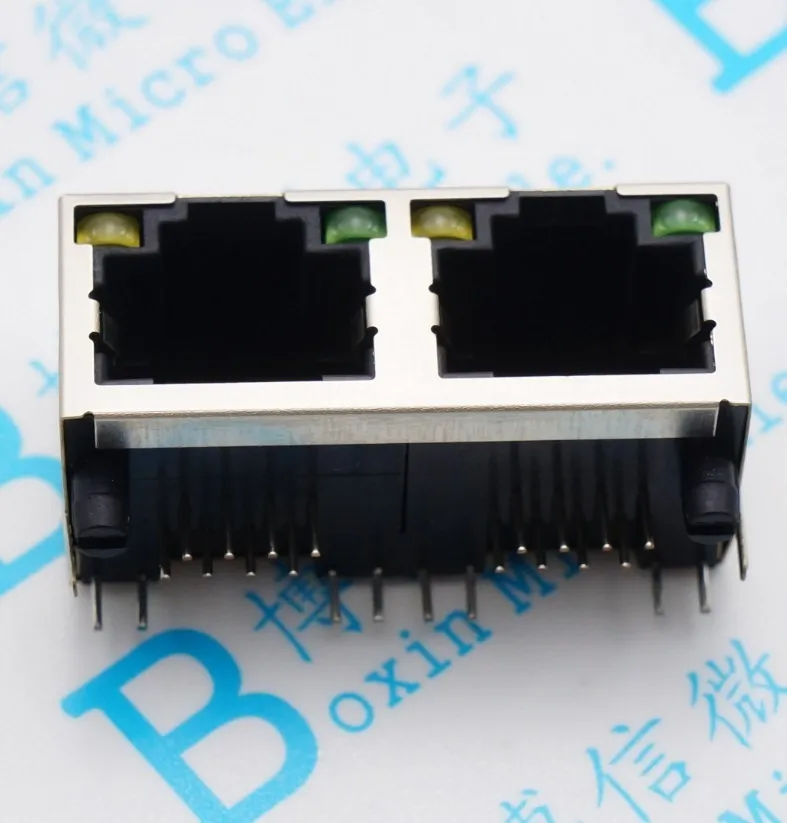 RJ45 56/8P8C 1*2 сетевой интерфейс с ламповой лентой экранированный 5 шт./лот |