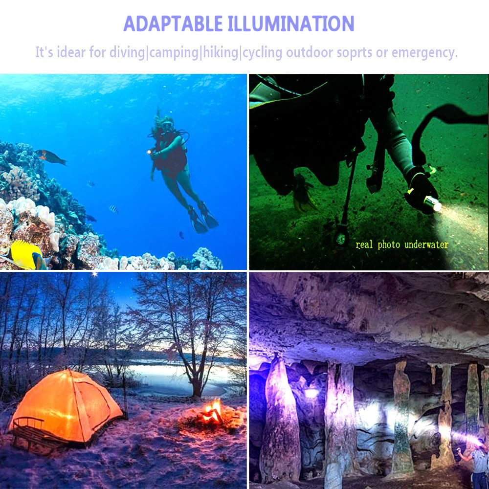 Водонепроницаемый фонарик Lightingview T6 для дайвинга с аквалангом подводный фонарь