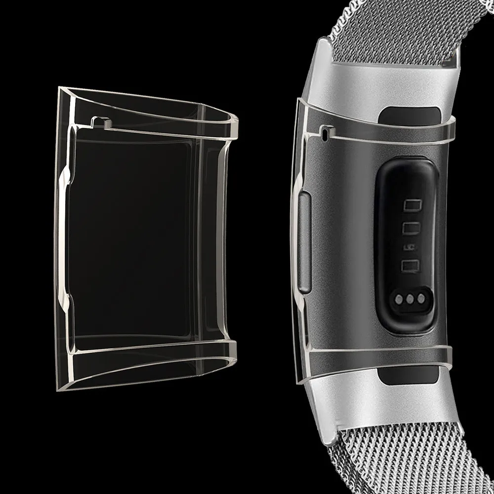 Ультратонкий Мягкий защитный силиконовый чехол из ТПУ для Fitbit Charge 3 Watachband