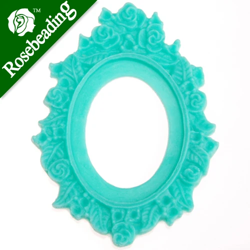 

30*40MM Oval Resin cameo setting,Pink green;resin cabochon title,for 30*40mm Cabochon/Picture/Cameo;sold 20pcs per pkg