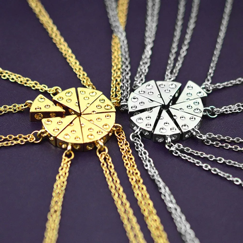 

2018 Pizza Cheese Pendant Necklaces Gold Silver Color Friendship Necklace Best Friends Forever Keepsake Birthday Gift 1 Piece