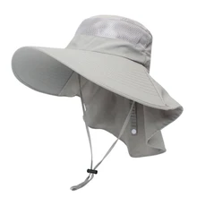 Outdoor Sun Protection Caps Breathable Hunting Fishing Hat Fishing Cap Wide Brim Hat With Neck Flap Women Men's Sportswear