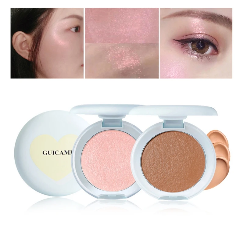 

Brand Shimmer Highlighter Powder Bronzer Concealer Palette Whitening Brighten Face Bronzer contour Makeup palette 2 color
