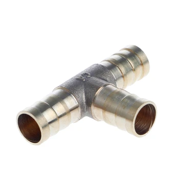 

6-16mm Brass T Piece 3 Way Fuel Hose Joiner Connector For Air Oil Gas Apr
