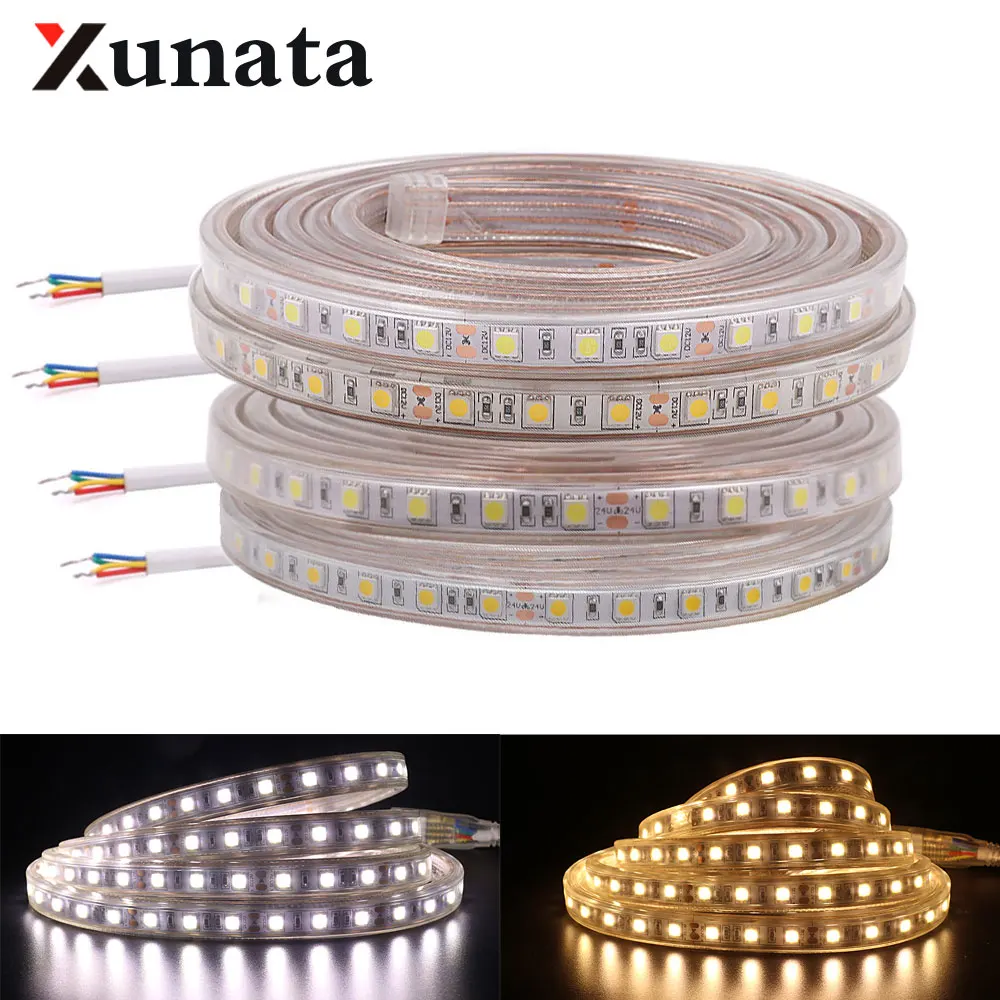 

Led Strip DC12V 5050 SMD LED Strip Light 60Leds/m LED Tape Flexible IP67 Waterproof Led Light Strip Home Decor AU/EU/US/UK Plug