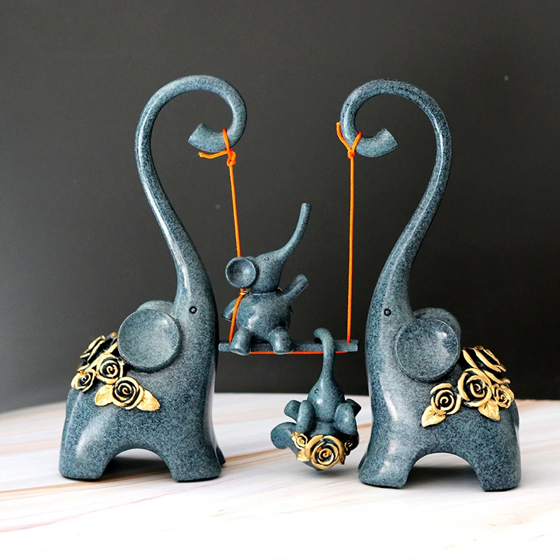 abstract-elephant-family-statue-resin-swing-elephant-sculpture-adornment-home-decor-birthday-souvenir-craft-gift-for-parents
