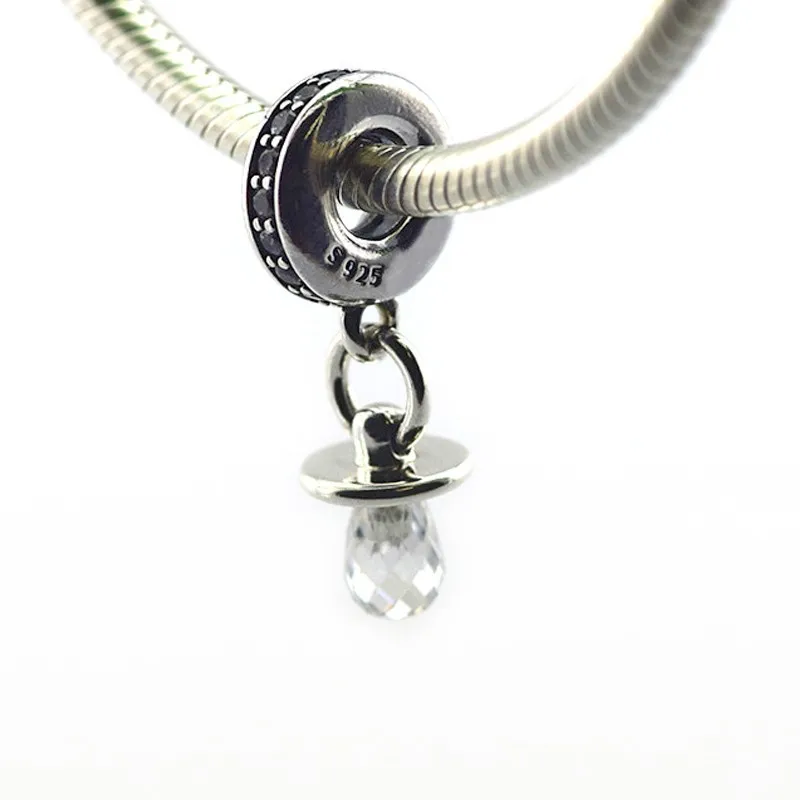 

Baby Pacifier Silver Charms for Women Jewelry Making Fashion Mother's Day Silver 925 Jewelry Crystal Charms for DIY Bracelets