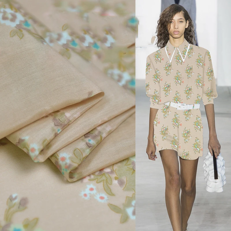 

Printed silk cotton and silk fabrics Very beautiful DIY fabrics for dresses in spring and summer
