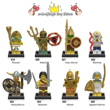 Egípcio antigo Viking guerreiro soldado Blocos de Construção de brinquedos DIY LegoINGlys Múmia Compatível Com Armas de Ação Brinquedos para crianças