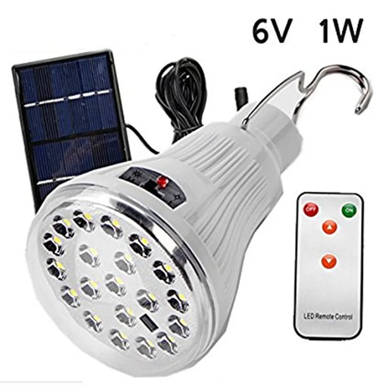 

1W Solar Panel Powered Super Bright 20 LED Bulb Portable Hook Lamp For Outdoor Fishing Hiking Light Camping Tent emergency