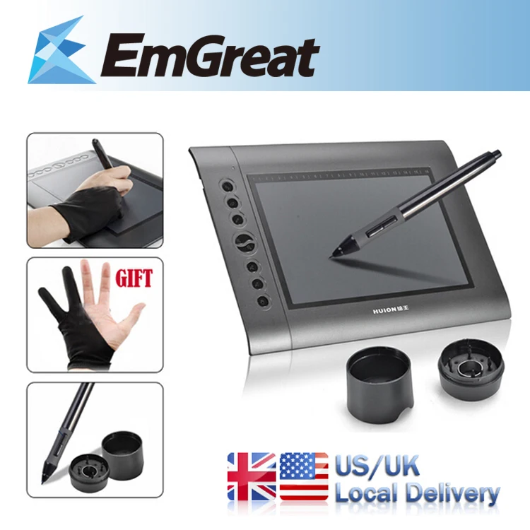HUION H610 10x6 25 2048 Levels Art Graphics Drawing Tablet Digital Tablets PRO Board Pad Grafica