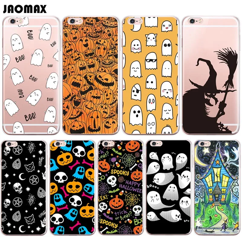 Jaomax Funny Spooky Skull Pumpkin Boo Halloween Case For