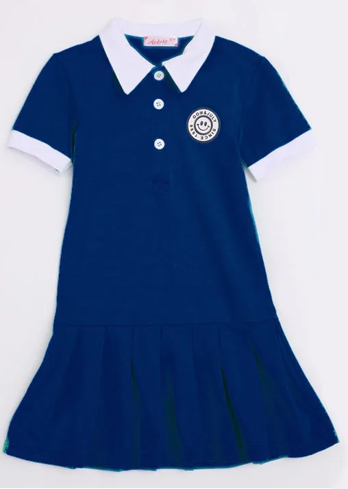 navy dress Летняя одежда для всей семьи одинаковые комплекты для папы, рубашки для сына платье для мамы и дочки одежда для мамы и дочки топы с короткими рукавами - Цвет: navy dress