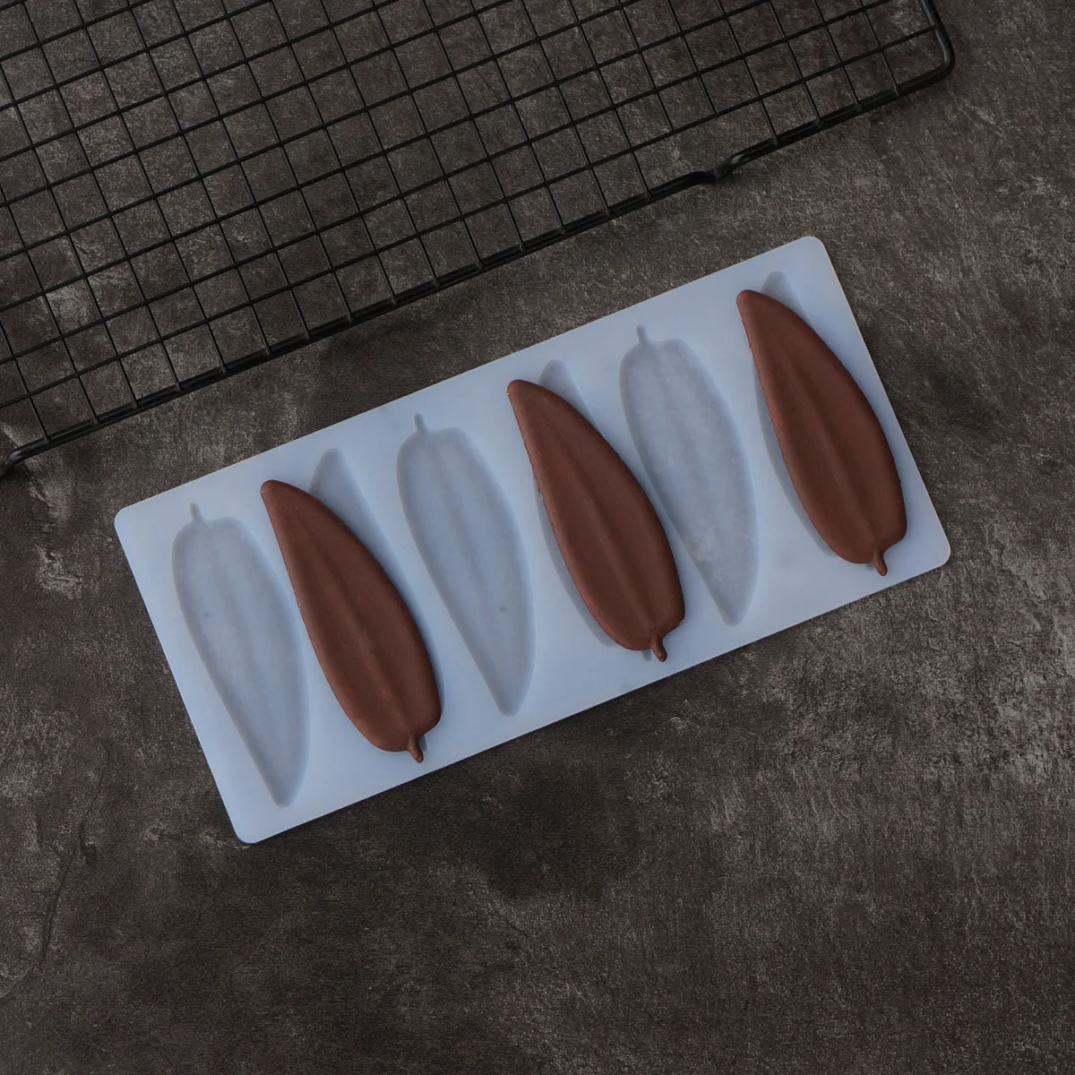 Длинная узкая форма листа шоколадная форма для украшения торта ланцеолатные листья шоколадный трансферный лист форма для выпечки трафарет Chablon
