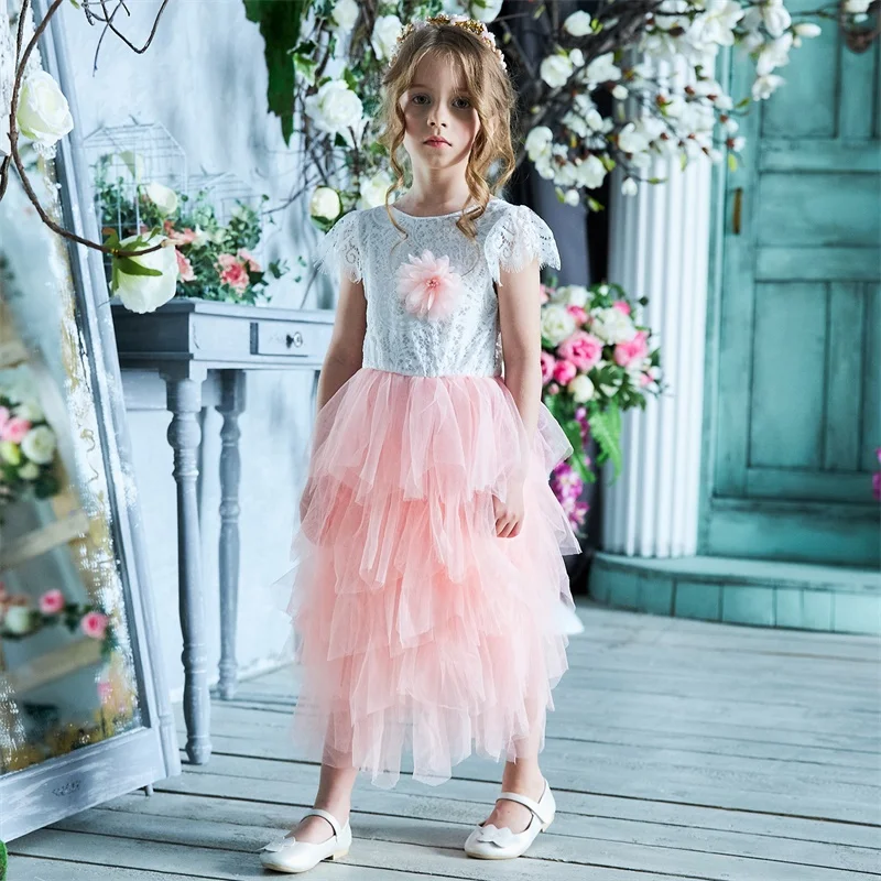 Toddler Kids Baby Girls Summer Lace Tutu Layered Backless Dresses Wedding Party Gown Vestidos Princess Dress Children's Clothing | Детская
