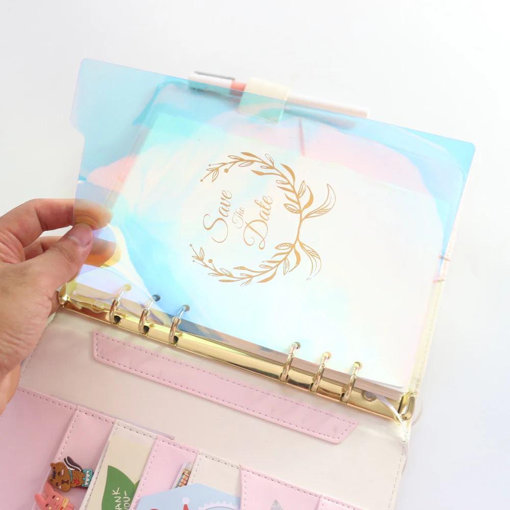 

Domikee creative cute laser PVC student index divider for binder planner notebooks,candy notebooks ruler accessories stationery