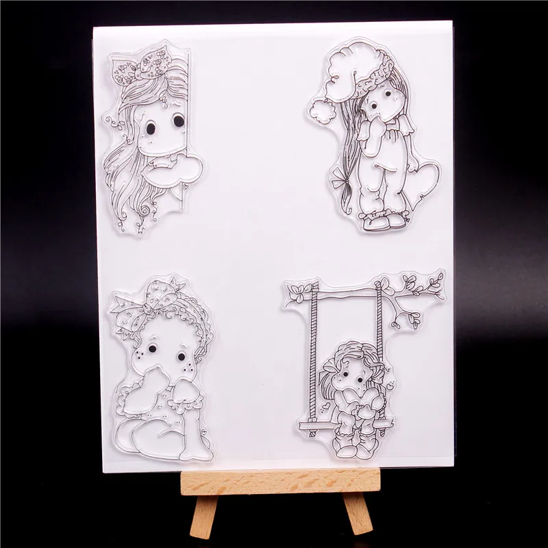 

Rubber Silicone Clear Stamps for Scrapbooking Tampons Transparents Seal Background Stamp Card child Making Making Diy boy girl