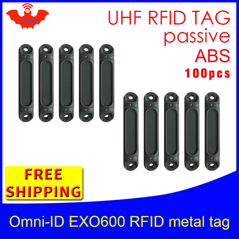 

UHF RFID metal tag omni-ID EXO600 915m 868mhz Impinj Monza4QT EPC 100pcs free shipping durable ABS smart card passive RFID tags