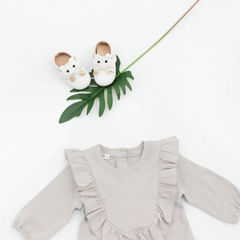 EnkeliBB, коллекция года, комбинезон с длинными рукавами для маленьких девочек, цельнокроеный комбинезон с оборками для новорожденных, милая одежда для детей качественный комбинезон для младенцев в Корейском стиле