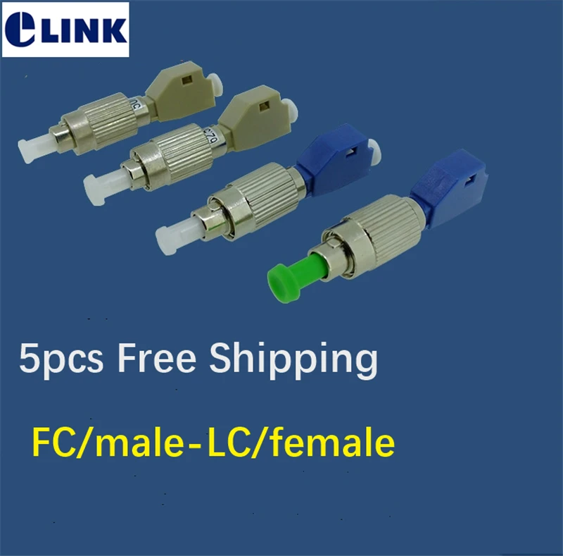 

5PCS FC-LC optical fibre FM hybrid coupler female to male VFL use fiber optic SM MM connector ftth adapter free shipping ELINK
