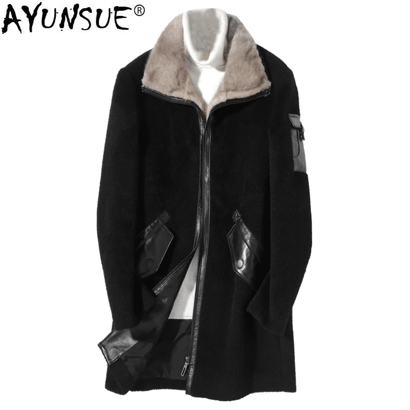Col Moutons Casacos Réel Ayunsue Vigogne Tonte Manteau Laine hBQdCxsrt
