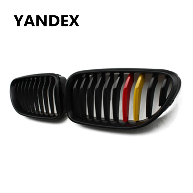 

F06 F12 German flag type F13 Replacement 1 slat Bumper Grill for BMW 6 Series Grand Tourer 640i 650i 650 Black Grill