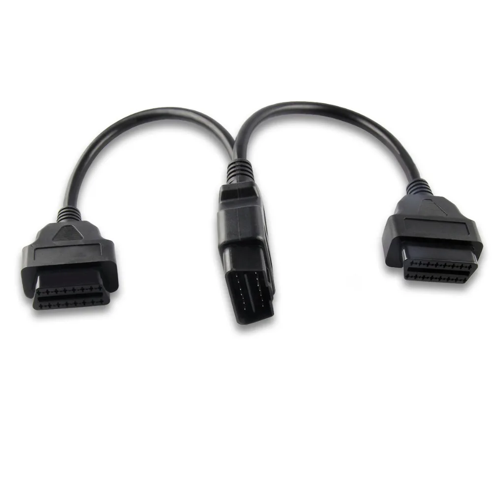 

Best Quality OBD2 16 Pin Cable Extension Splitter Male To Dual Female Y Cables OBD 16Pin Cable 1-2 OBD ODB2 Connector Diagnostic