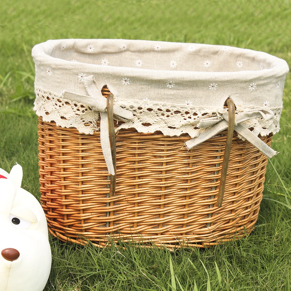 Cheap Linen Lining Bicycle Basket Folding Wicker Front Handlebar Bike Basket Electric Bicycle Basket 3 Cheap Linen Lining Bicycle Basket Folding Wicker Front Handlebar Bike Basket Electric Bicycle Basket 3