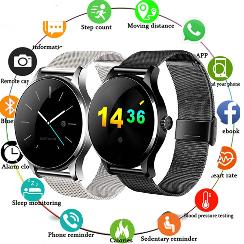 

2019 K88H Smart Watch Track Wristwatch Bluetooth Heart Rate Monitor Pedometer Dialing Smartwatch Phone For Android IOS