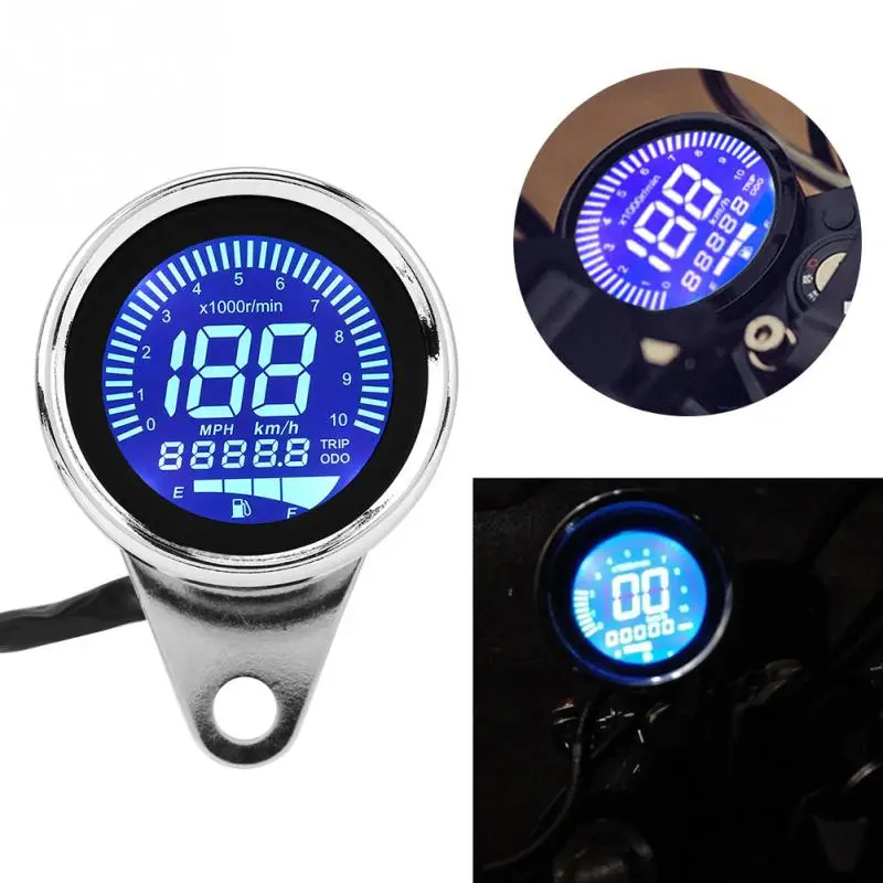 2018 Universal LCD Digital Odometer Speedometer Tachometer indicator