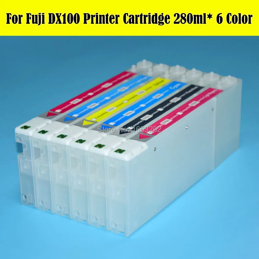 

1 Lot 280ml/Color FUJI DX-100 Ink Cartridge T7811-T7816 T781 For Fujifilm DX100 Printer Ink Cartridge With Displayed Chip