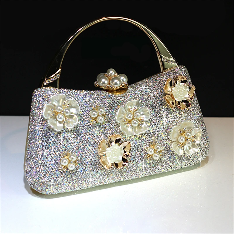 Luxury Totes Handbag Crystal Clutch Women Bridal Wedding Shoulder Bag
