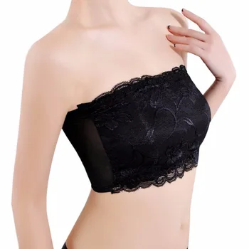 

2017 Women Sexy Strapless Top Bra Girls Soft Bra Bandeau Solid Sexy Wrapped Boob Tube Comfortable Tops Lace Casual Bra