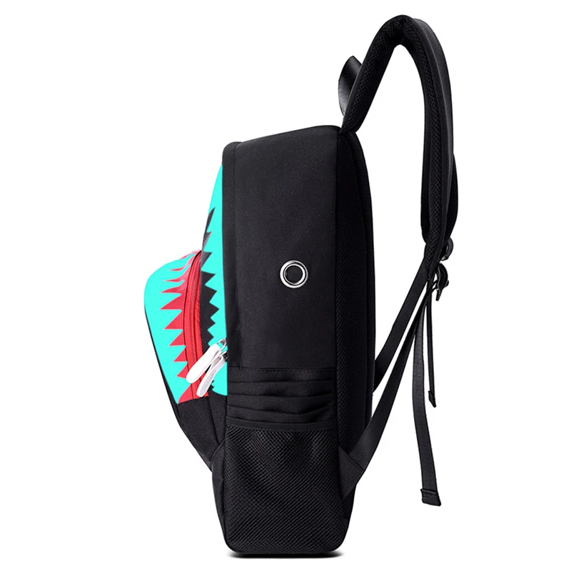 Противоугонный рюкзак для ноутбука с рисунком акулы, Usb зарядка, школьная сумка для подростка, дорожная сумка для мужчин Ml027