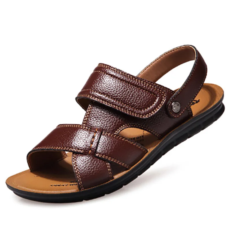 

Leather Men Sandals Summers Sandals Men Casual Shoes Soft Male Sandalias 2019 New Men Shoes Beach Sandals Fashion Sandals