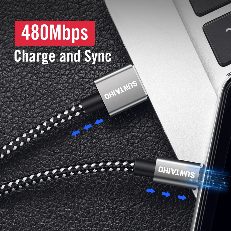 Suntaiho 2.4A كابل يو اس بي ل شاحن آيفون Xs ماكس xr x 7 8 6 زائد 6 s للإضاءة كابل شحن سريع الهاتف المحمول شاحن الحبل