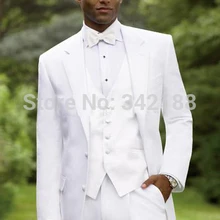/ дизайн на заказ две кнопки белые смокинги для жениха тупые лацкан шафер жених мужские свадебные костюмы/лучшие костюмы