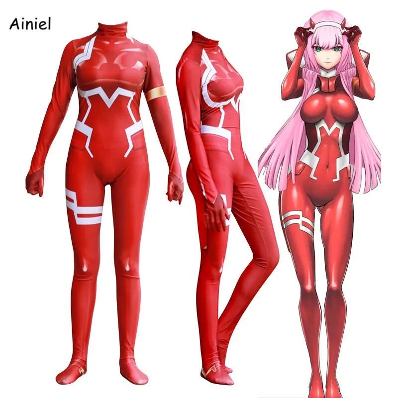 Ainiel Darling In The Franxx 002 Косплей Костюм лайкра спандекс 3D печать Zentai боди для детей и