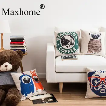 

Fresh Cartoon Printed Pillowcase Cute Starpug Cushion Decorative Pillows Home Deco sofa Throw Pillows Almofada Bordada