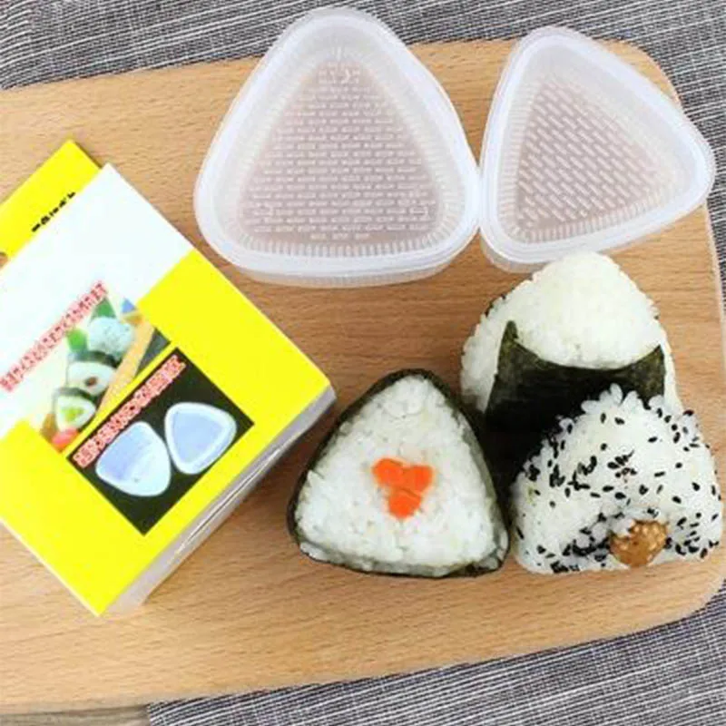 

Kitchen Gadgets 2 Pcs Sushi Onigiri Mold Transparent Bento Decorating Rice Ball Maker Plastic Triangular Form Food Grade