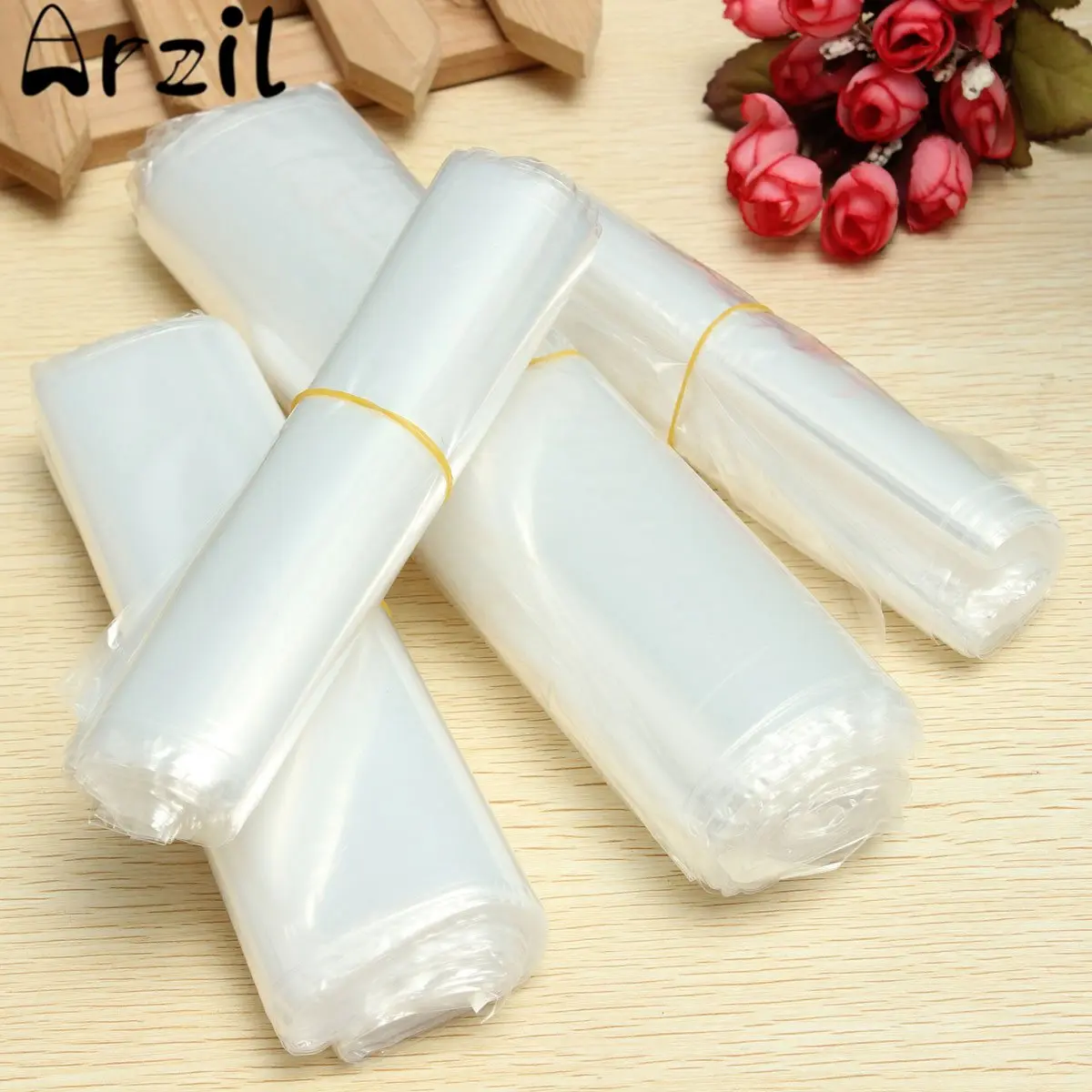 Plastic PVC Heat Shrink Storage Bag Open Top Heat Seal Packing Pouch