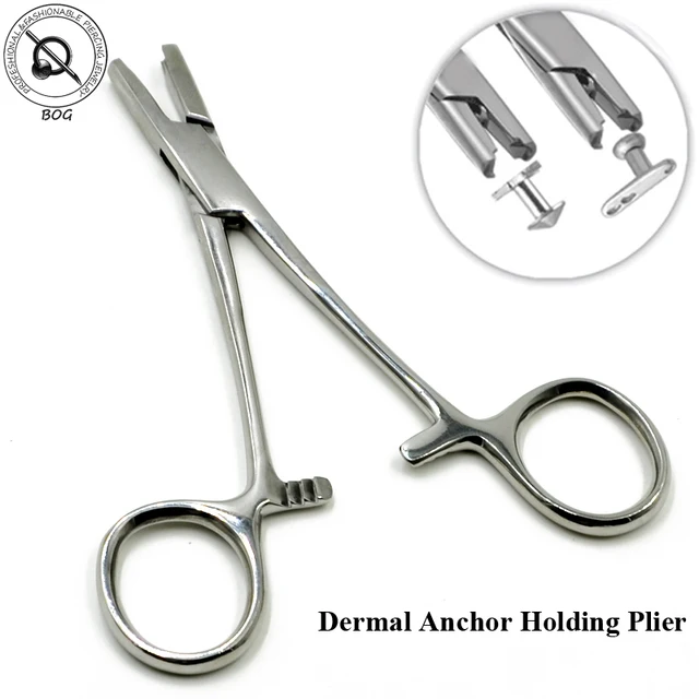 BOG 316L Stainless Steel Dermal Anchor Holding Pliers Professionele Piercing Tool Body Jewelry
