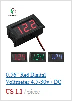 Цифровой вольтметр Амперметр постоянного тока 0-100 в 10 А, двойной дисплей, детектор напряжения, панель измерителя тока, ампер, вольтметр 0,2", красный, синий светодиодный
