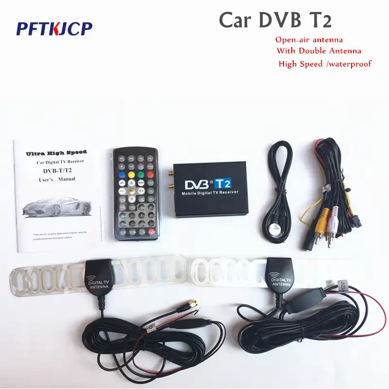Высокая скорость 110 км/ч Золотой DVB T2 автомобиль DVB-T двойная антенна DVB-T2 автомобиля DVB T H.264 MPEG4 Внешний USB цифровой автомобильный тв-тюнер - изображение